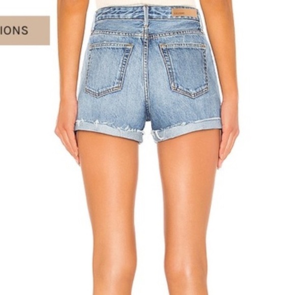 GRLFRND Denim shorts Kerry high rise cuffed distressed light wash raw hem jean - Picture 4 of 12